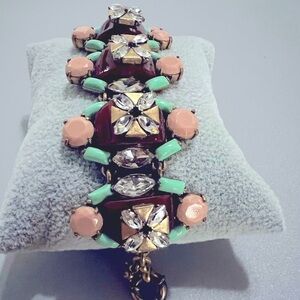 J. Crew Crystal Brass Bracelet 8.5”